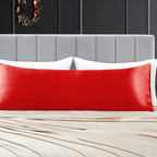 Aormenzy Satin Body Pillow Cover Set of 2, 20x54 Inches Red Body Pillow Case for Adults, Silky Soft & Cooling Pillowcase with Envelope Closure