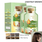 Natural Plant Hair Dye, New Botanical Bubble Hair Dye 20ml 10Packs/Box, Chestnut Brown, Pure Plant Extract for Grey Hair Color Bubble Dye, Color Conditioner Shampoo