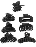 SEVEN LUCKY LIGHT Hair Clips for Women,7 Pcs Different Sizes and Styles Claw Clips,Black Hair Clips for Thick Hair,Thin Hair