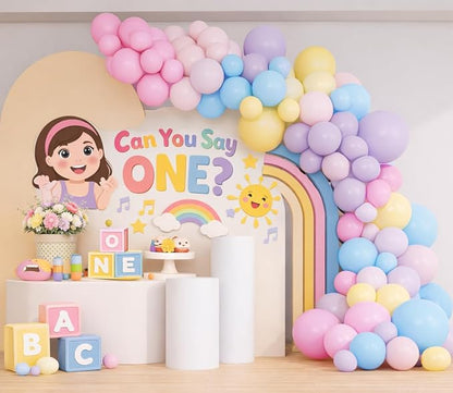 Pastel Can You Say One Balloon Arch Garland Kit - Image 4