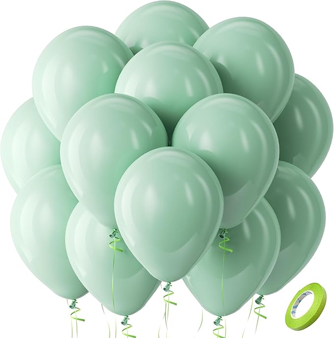Bezente Mint Green Balloons Latex Party Balloons 100 Pack 12 inch | Pastel by Bezente