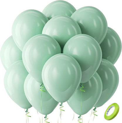 Bezente Mint Green Balloons Latex Party Balloons 100 Pack 12 inch | Pastel by Bezente