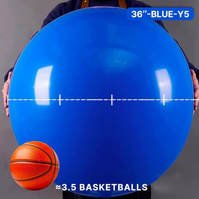 PartyWoo Royal Blue Balloons 4pcs Dark Blue Latex Helium Balloons 36 Inch | - Image 2