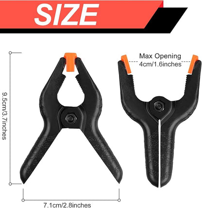 12 Pack Plastic Spring Clamps, 3.5inch Small Heavy Duty Clips - Image 2