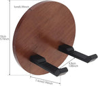 Wall Mounted Hair Dryer Holder, 5.1 Inch Round Shape Walnut Wood Shelf Aluminum Hairdryer Holder,Bathroom Hair Dryer Stand Drill Install (Round Shape Walnut Wood, 1)