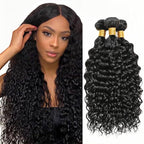 28 30 32 Inch Bundles Human Hair Color 1B Kinky Curly Bundles Niegmeag Brazilian Virgin Remy Hair Extensions Double Weft Natural Black Curly Bundle Hair Weave