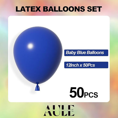 AULE 50Pcs Latex 12 Inch Royal Blue Balloons | Helium Party Happy Birthday - Image 2