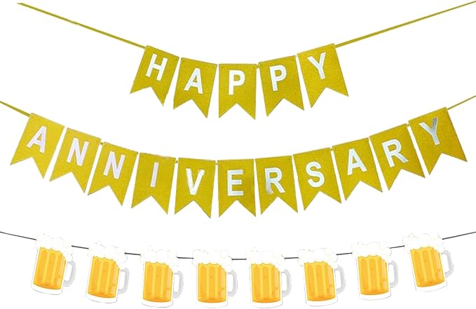 Beer Birthday Banner for Beer Party and Birthday Wedding Party Supplies by OSAMUHA