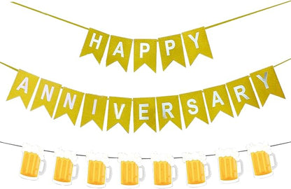 Beer Birthday Banner for Beer Party and Birthday Wedding Party Supplies by OSAMUHA