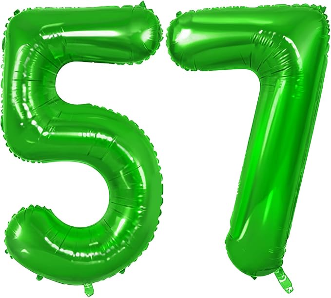 Number 57 Balloons for 57th Birthday Party Decorations, 0-100 Large No.57 by Joycard
