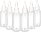 TRENDBOX 2oz / 60ml Plastic Bottle Pointed Mouth Top Cap for Essential Oils, Liquid - 6 Pack