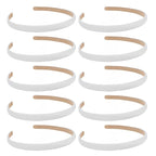 Wecoe White Satin Headbands, 10pcs Non Slip Fashion Hair Bands for Women' Hair - Holiday & DIY Accessories