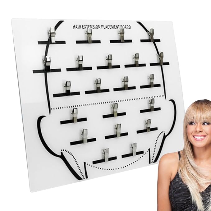 Extension Holder - Styling Extension Holder, Acrylic Hair Separator, Hair Extension Holder Board | Hair Tinsel Organizer, Home And Salon Wig Grafting Plate With Clip For Hairpieces Sectioning Display