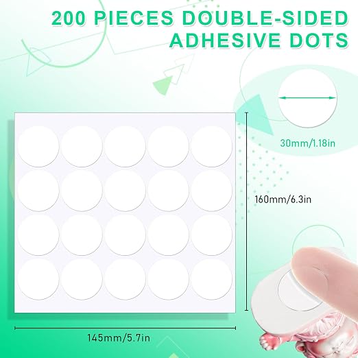 200pcs 1.18 Inch Double Sided Sticky Dots, Mini Clear Glue Adhesive Dots - Image 2