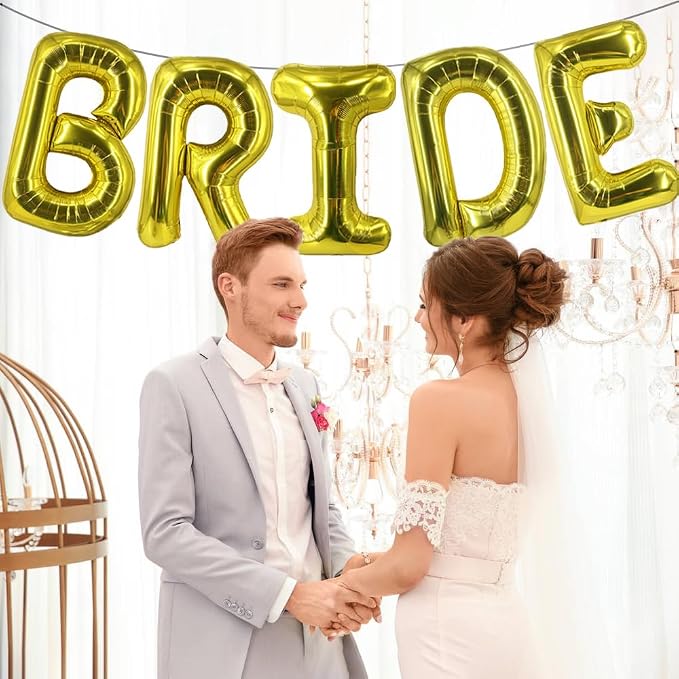 Gold Bride Balloons Wedding Balloon 40 Inch Letter Bachelorette Balloons - Image 5