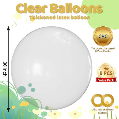Clear Balloons 9pcs 36 Inch Extra Large Big Jumbo Giant Transparent Bubble - Image 2