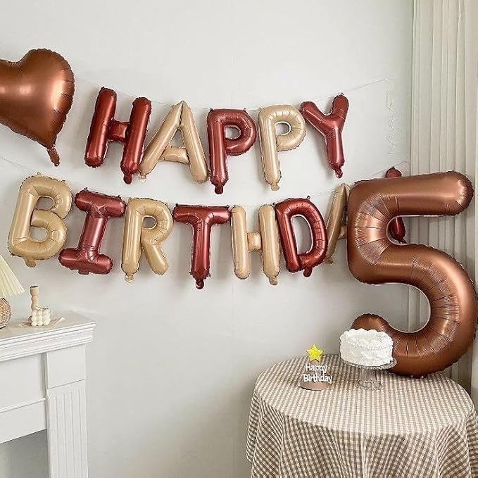 Number Balloons 40 Inch Coffee 5 Balloon - Image 3
