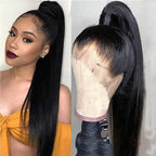 sdamey 360 Straight Lace Front Wigs Human Hair HD Transparant Full Lace Wigs For Women 200 Density Wigs Human Hair Pre Plucked With Baby Hair 12A Brazilian Virgin Hair Natural Color 20inch