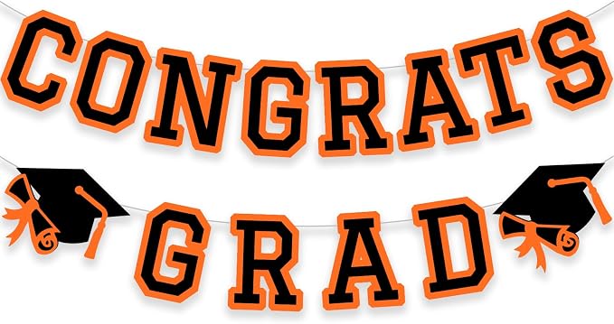 Congrats Grad Banner Graduation Party Banner Decoration Hanging Garland High by Unknown