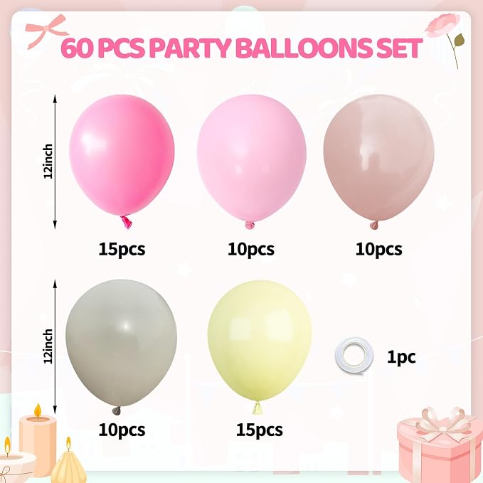 Biapian Pink and Yellow Balloons Set - Image 2
