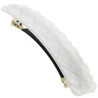 Camila Paris CP3248 French Hair Barrette Clip for Girls, White Shell, Rubberized Metal Closure Strong Hold Grip Hair Clips for Women, No Slip Durable Styling Girls Hair Accessories, Made in France