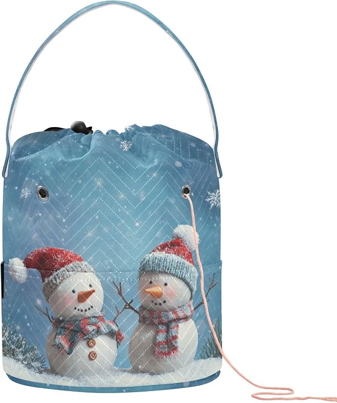 Yarn Bag Small Crochet Bag Drawstring Yarn Storage Organizer Knitting Project by Tatenale