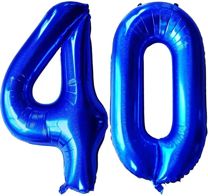 Laser Navy Blue Number 40 Balloons 40 Inch Giant Number Dark Blue 40 Foil Mylar by COLORFULELVES