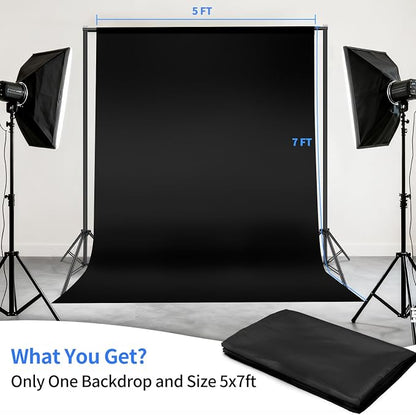 Hemmotop Black Backdrop Background Curtain 5x7 ft | Polyester, Drapes Well - Image 7