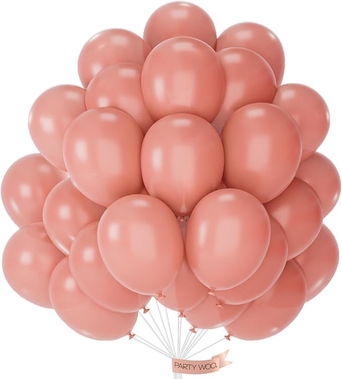 PartyWoo Dusty Pink Balloons 50pcs Dusty Rose Boho Netural Pink Color | 12 Inch by PartyWoo