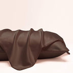 NTBAY Zippered Satin Pillow Cases for Hair and Skin, Luxury Standard Hidden Zipper Pillowcases Set of 2, 20x26 Inches, Dark Brown