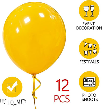 18 Inch Yellow Balloons 12 Pack Large Latex Party Balloons Round Helium Balloon - Image 3
