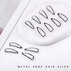 20 PCS Metal Snap Hair Clips Water Drop No Slip Barrettes for Women Bright Small Hair Clips For Thick And Thin Fine Hair,White Black,1.97 x 0.5 In.
