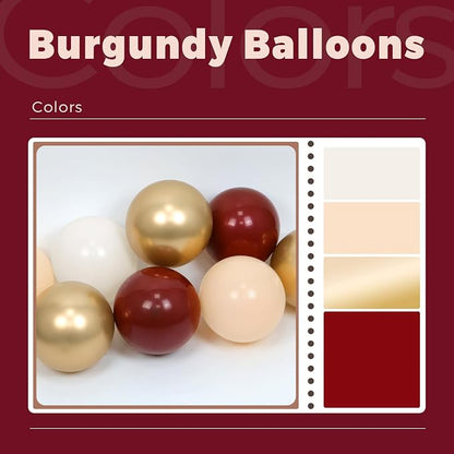 60pcs Maroon and Gold Balloons - Image 4