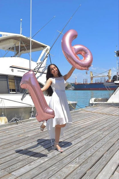 Number Balloons Pearl Pink 26 Balloon 40 inch - Image 3