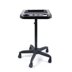 Aluminium Salon Instrument Tray, Height Adjustable Trolley Cart Tray Station on Wheels for Salon Tattoo Spa Beauty Service Holder Tool Storage (Black,Style 2)