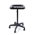 Aluminium Salon Instrument Tray, Height Adjustable Trolley Cart Tray Station on Wheels for Salon Tattoo Spa Beauty Service Holder Tool Storage (Black,Style 2)