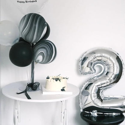 40 inch Silver Number Balloon Giant Foil Helium Balloons Silver Number 2 Balloon - Image 3