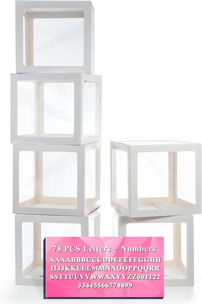 White Clear Balloon Boxes, Baby Boxes by Lovelite