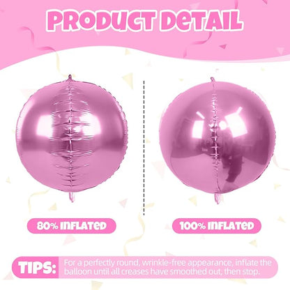 Biapian 12Pcs Light Pink Round Balloons Foil, Large Rose Pink Balloons - Image 9