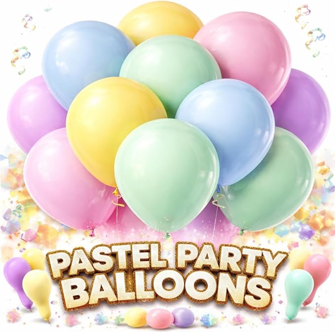 Pastel Balloons 100 Pack, Latex Rainbow Balloon, 12 Inch Round Helium by Tamodan+for+better