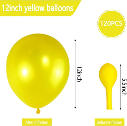 120 Pack Pearl Yellow Balloons, Bright 12 inch Royal Yellow Latex Party Balloons - Image 3