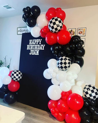 Red and Black White Balloon Arch Kit, Different Size Balloons - Image 6