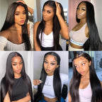 13X6 HD Lace Front Wigs Human Hair Wigs with Baby Hair for Black Women Pre Plucked Straight Brazilian Virgin Hair Lace Frontal Wig Natural Black Color 180% Density 16 Inch