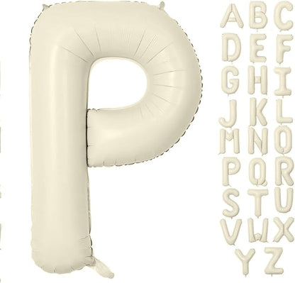 Letter Balloon 40Inch Cream White Big Alphabet Balloons Letter P | Giant Foil by YUNSHANGMO