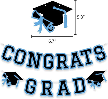 Congrats Grad Banner Graduation Party Banner Decoration Hanging Garland High - Image 2
