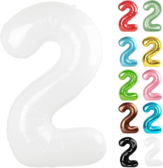 White Number 2 Balloon 40 Inch by IWERP