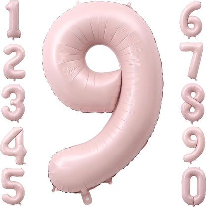 40 Inch Light Pink Foil Number 9 Balloon by TNCDJKPA