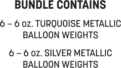 Beistle Assorted Metallic Wrapped Balloon Weights – 12 Pack, Turquoise & Silver - Image 2