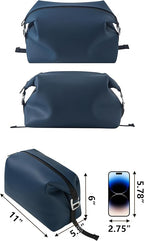 6"x 11" 6L Large Silicone Toiletry Bag,Waterproof Leakproof Foldable Travel Organizer,Dopp Kit Alternative for Men & Women,Navy Bule