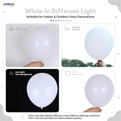 Jobkoo White Balloons 50Pcs 12 Inch Wedding Bridal Engagement Latex Balloon | - Image 3
